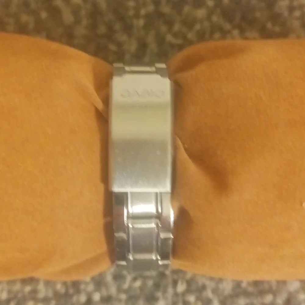 Casio Metallic Silver Watch with Deep Blue Dial